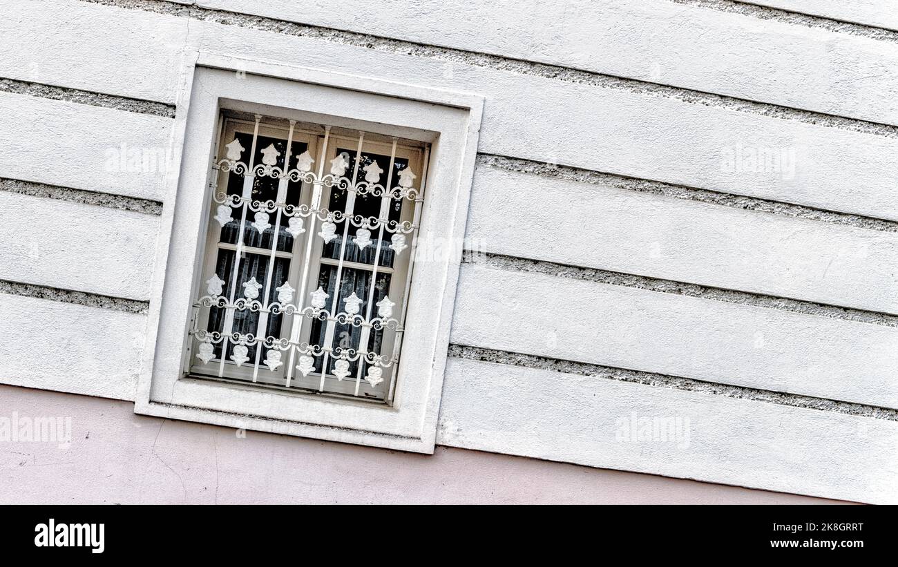Facade of a historic house in old town with window and door Stock Photo ...