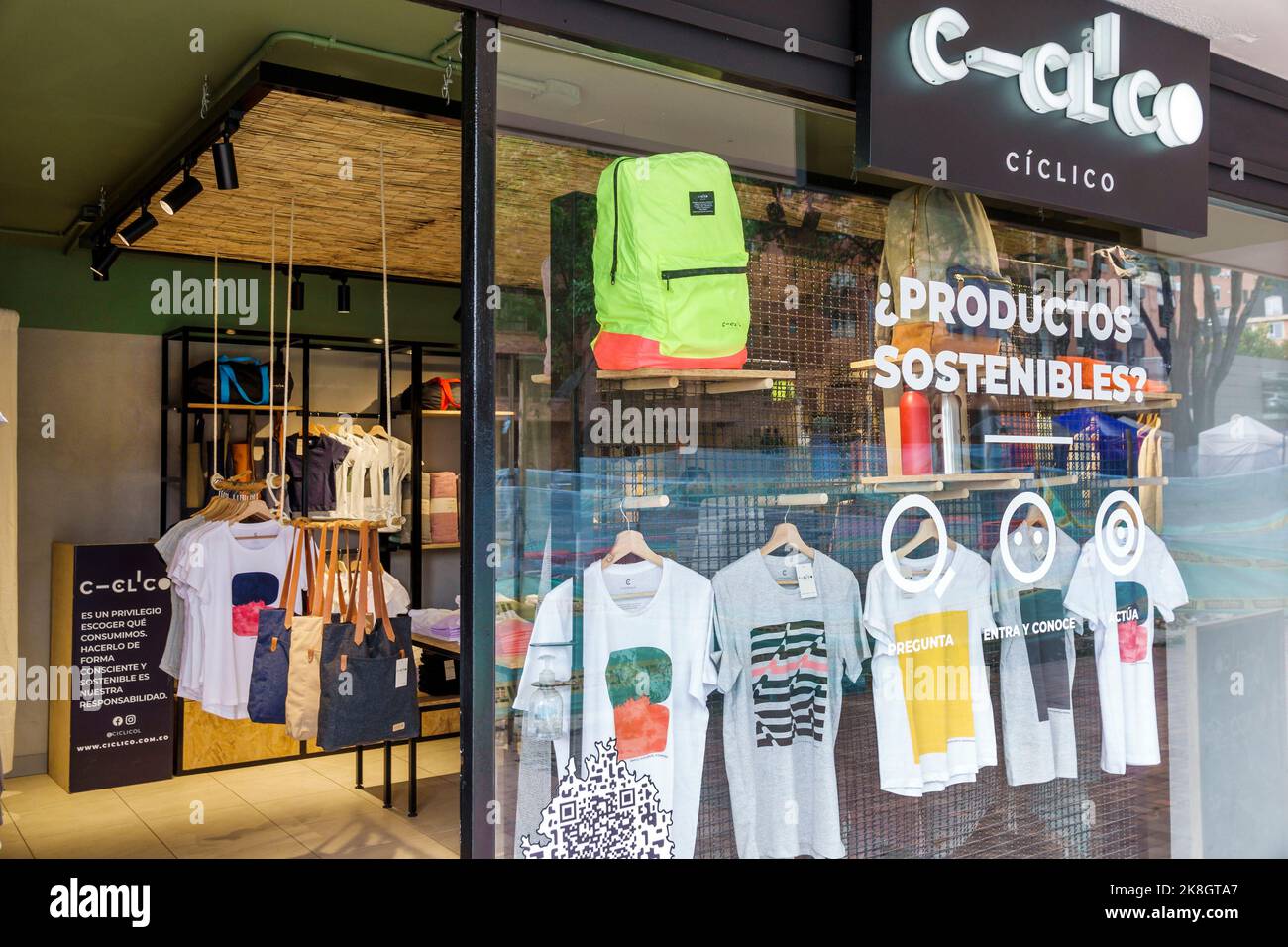 Bogota Colombia,El Chico Calle 94,sustainable sustainability products clothing C-Clico Ciclico store stores business businesses shop shops market mark Stock Photo