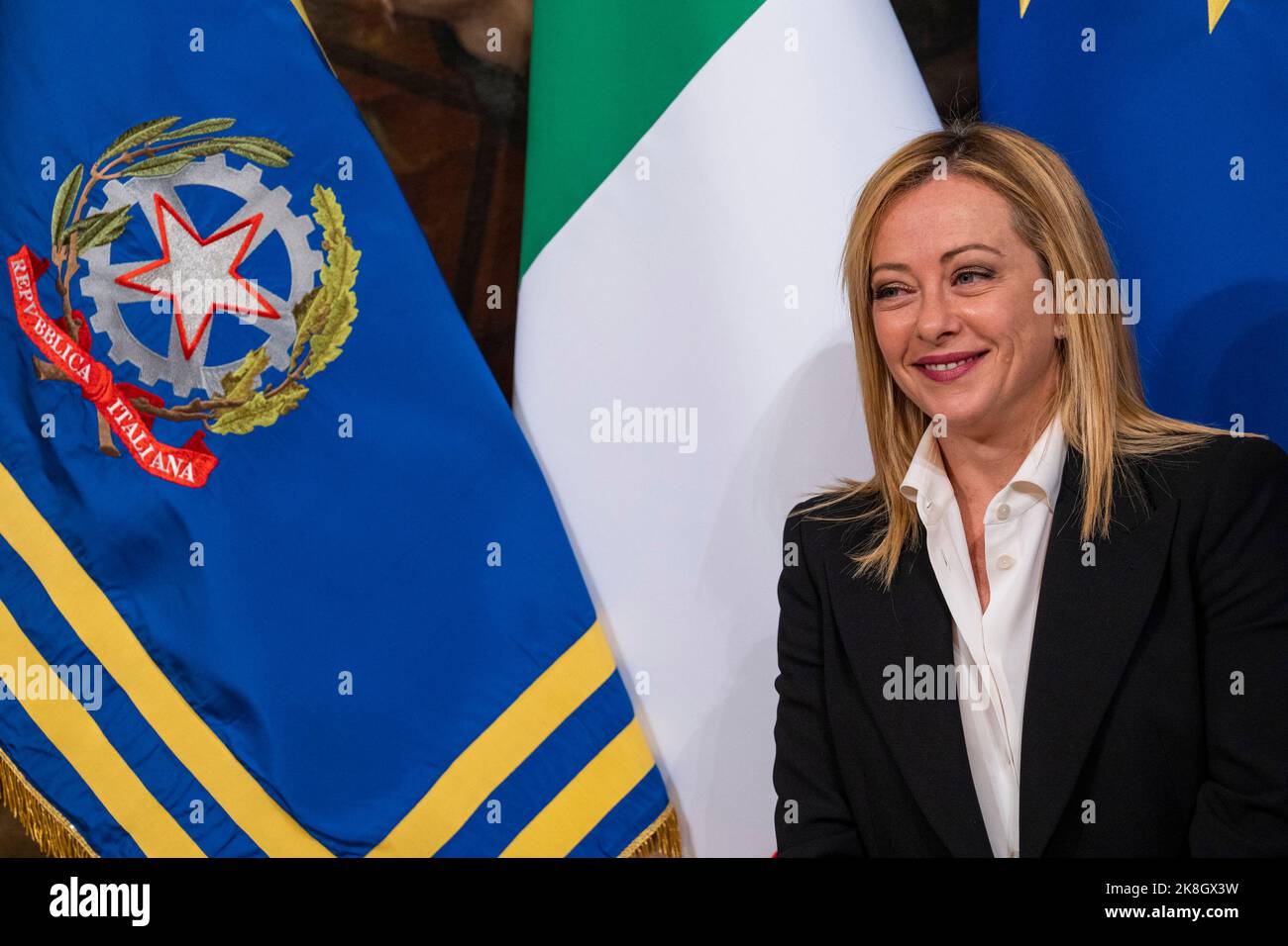 New Italian Premier Giorgia Meloni attends the handover ceremony called ...