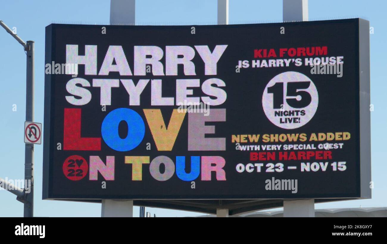 Inglewood California Usa 19th October 2022 Harry Styles Love On Tour Concerts Marquee For 15