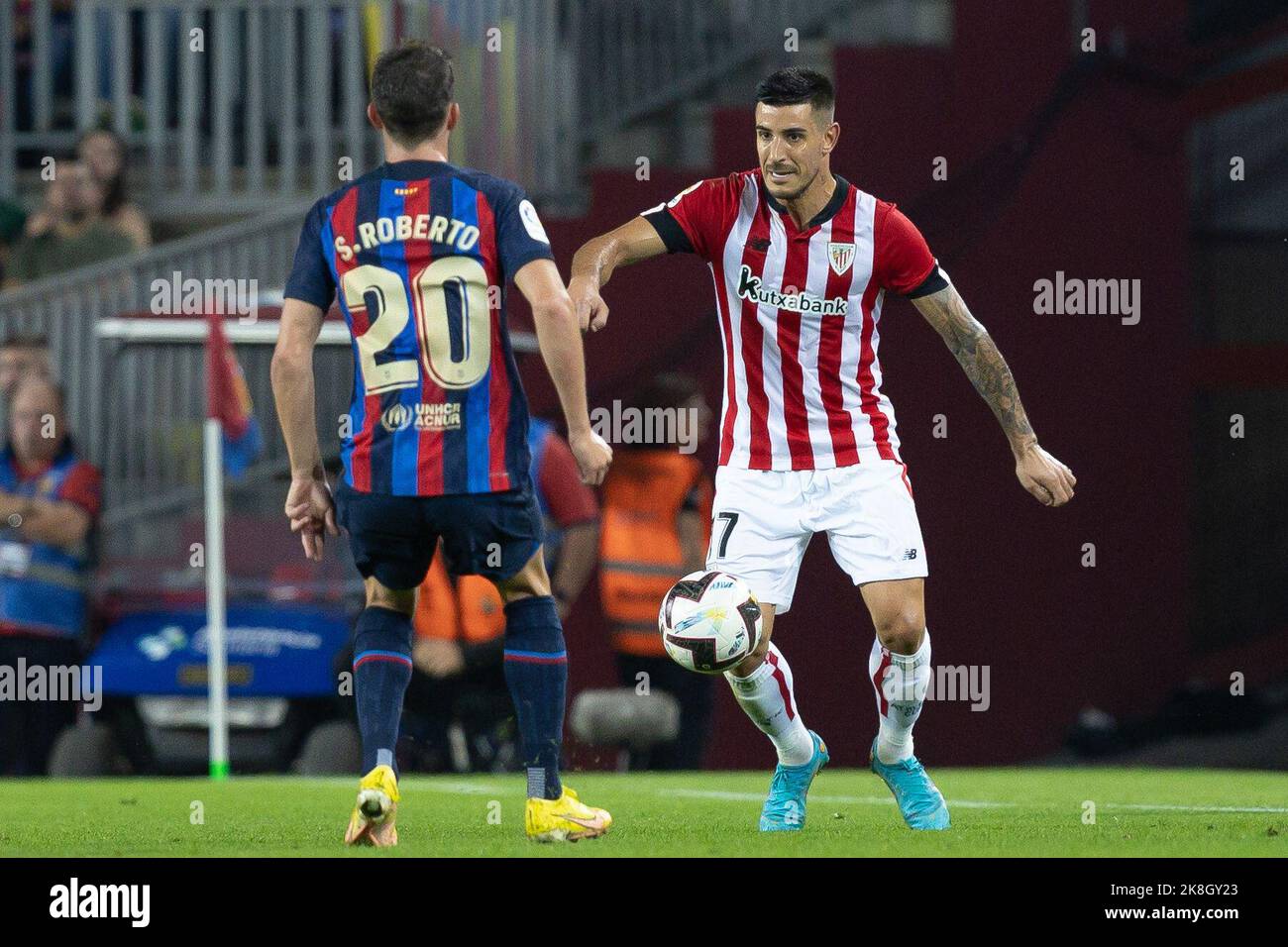 Barcelona, Spain. 23rd Oct, 2022. Yuri Berchiche of Athletic Club de Bilbao during the Liga match between FC Barcelona and Athletic Club de Bilbao at Spotify Camp Nou in Barcelona, Spain. Credit: DAX Images/Alamy Live News Stock Photo