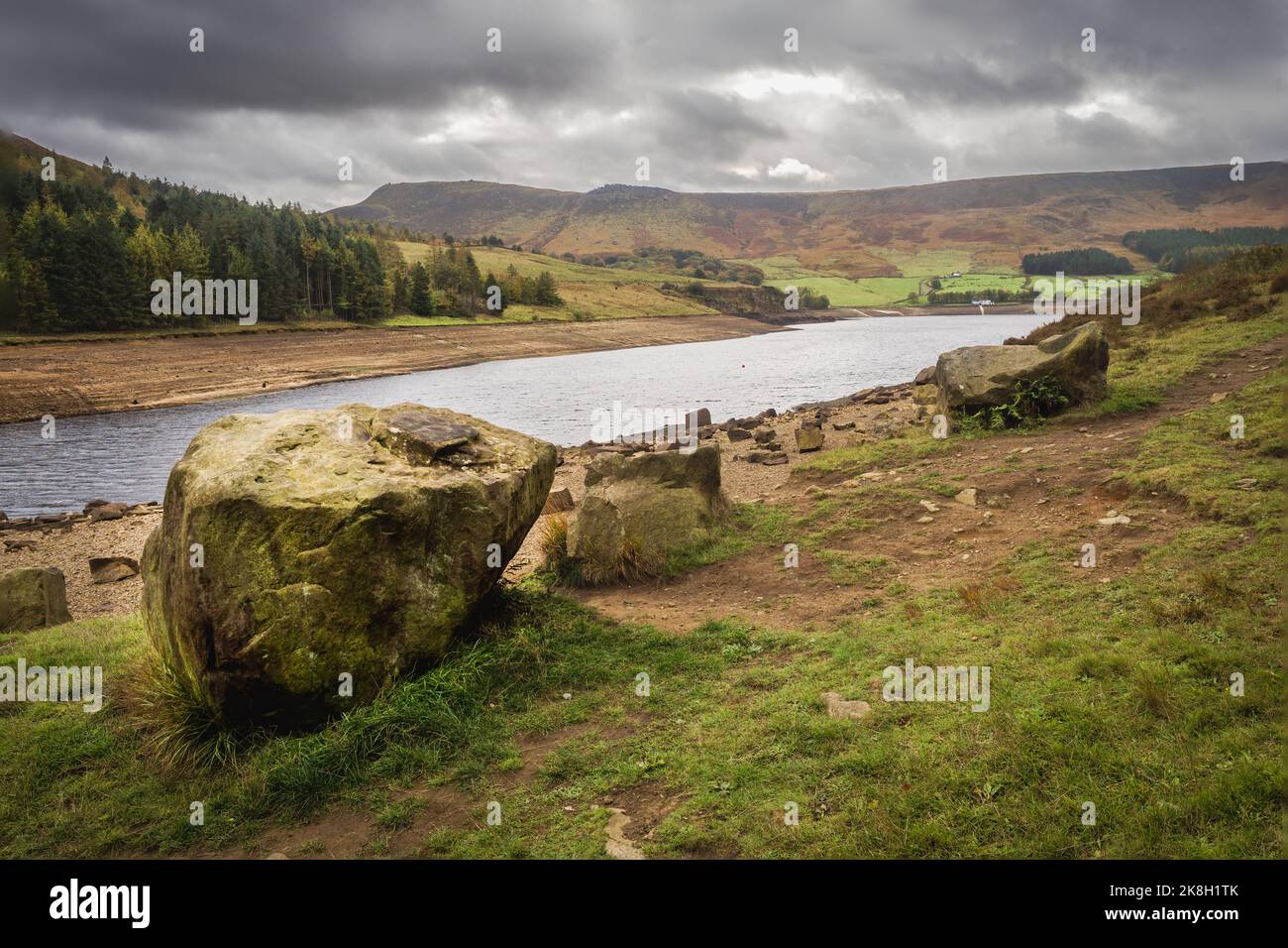 Dovestone Reservoir lies at the convergence of the valleys of the