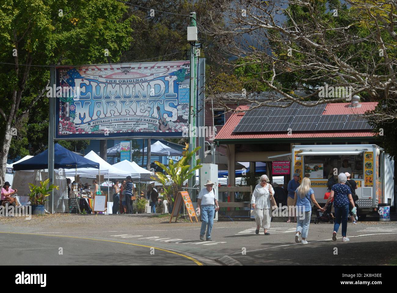 Entrance to Eumundi Markets, Eumundi, Queensland Stock Photo Alamy