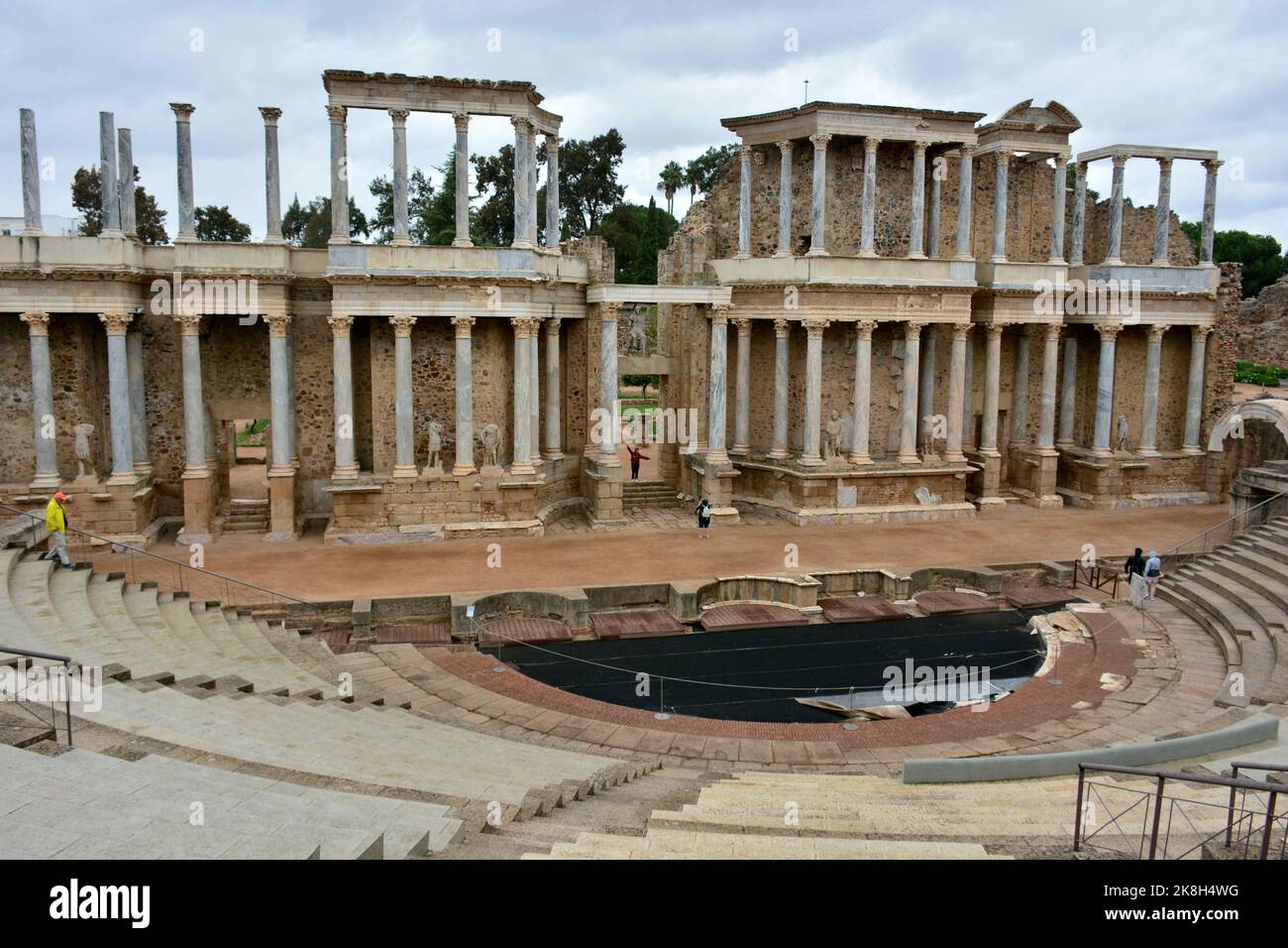 Vista del teatro romano de Mérida, España Stock Photo