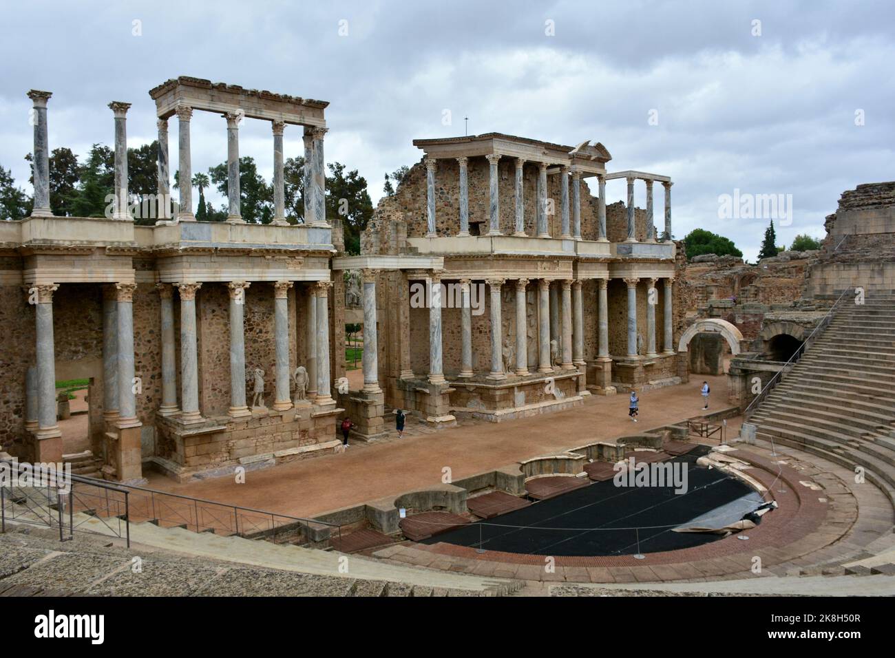 Vista del teatro romano de Mérida, España Stock Photo