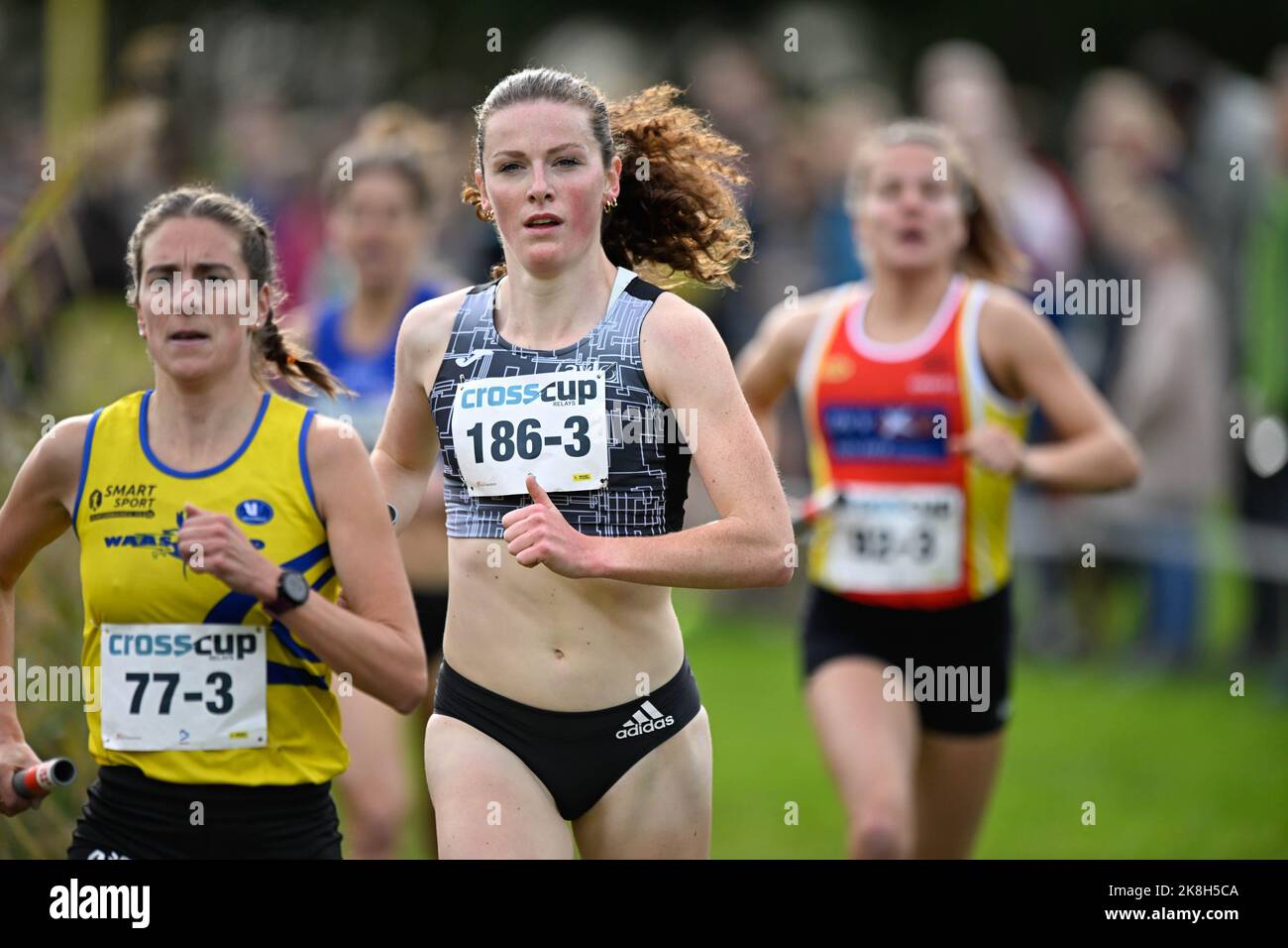 Belgian Lisa Rooms pictured in action during the women's relay race at ...