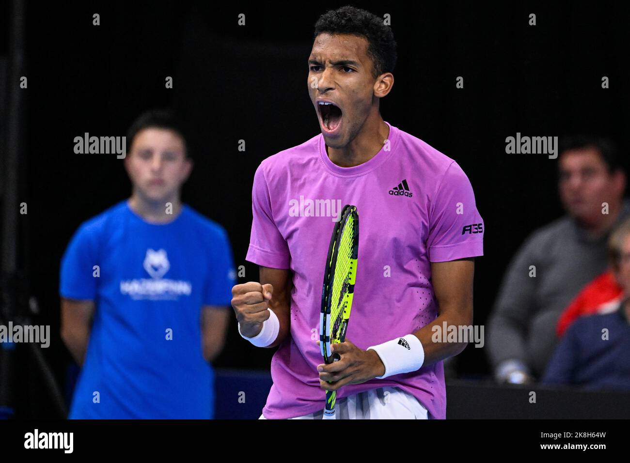 Canadian Felix Auger Aliassime Celebrates During The Mens Singles Final Match Between Canadian 8744