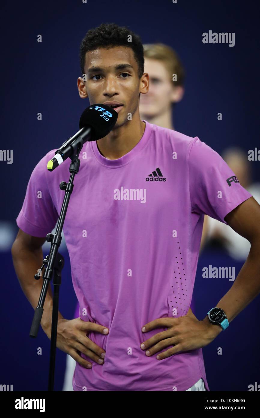 Canadian Felix AugerAliassime pictured after winning the men's singles
