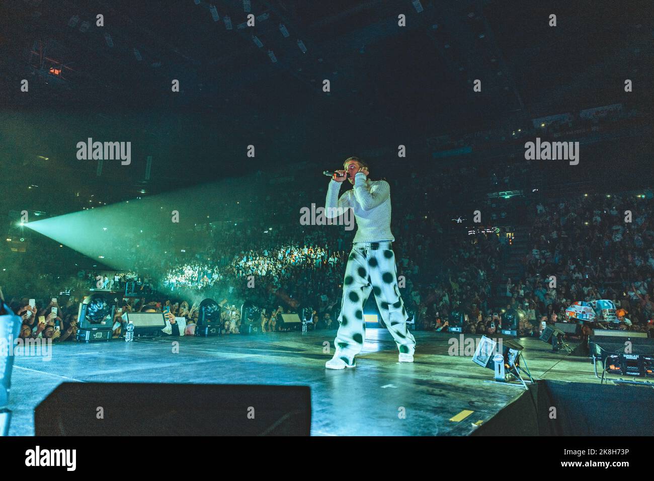 Milan, Italy, 23rd Oct 2022. Sangiovanni performs live at Mediolanum Forum in Milan. Credits: Maria Laura Arturi/Alamy Live News Stock Photo