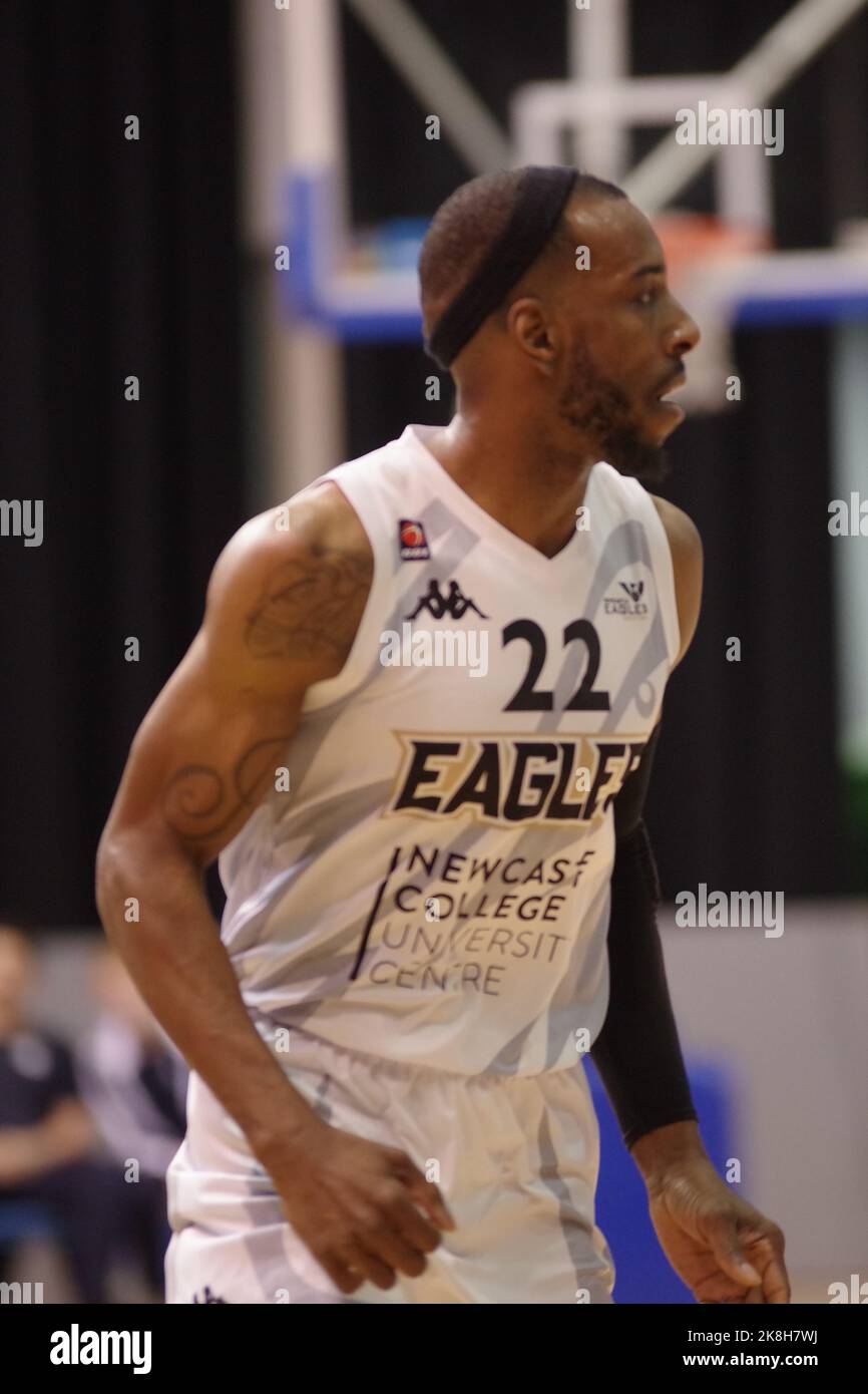 Sheffield, England, 23 October 2022. Jermel Kennedy playing for Newcastle Eagles against B. Braun Sheffield Sharks in a BBL match at Ponds Forge. Credit: Colin Edwards/Alamy Live News. Stock Photo