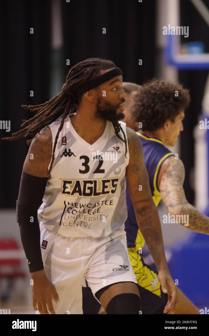 Sheffield, England, 23 October 2022. Donovan Johnson playing for Newcastle Eagles against B. Braun Sheffield Sharks in a BBL match at Ponds Forge. Credit: Colin Edwards/Alamy Live News. Stock Photo