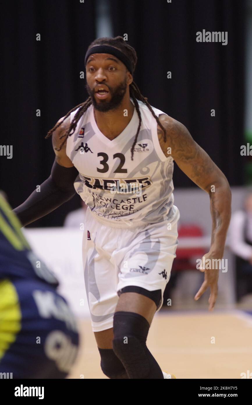 Sheffield, England, 23 October 2022. Donovan Johnson playing for Newcastle Eagles against B. Braun Sheffield Sharks in a BBL match at Ponds Forge. Credit: Colin Edwards/Alamy Live News. Stock Photo