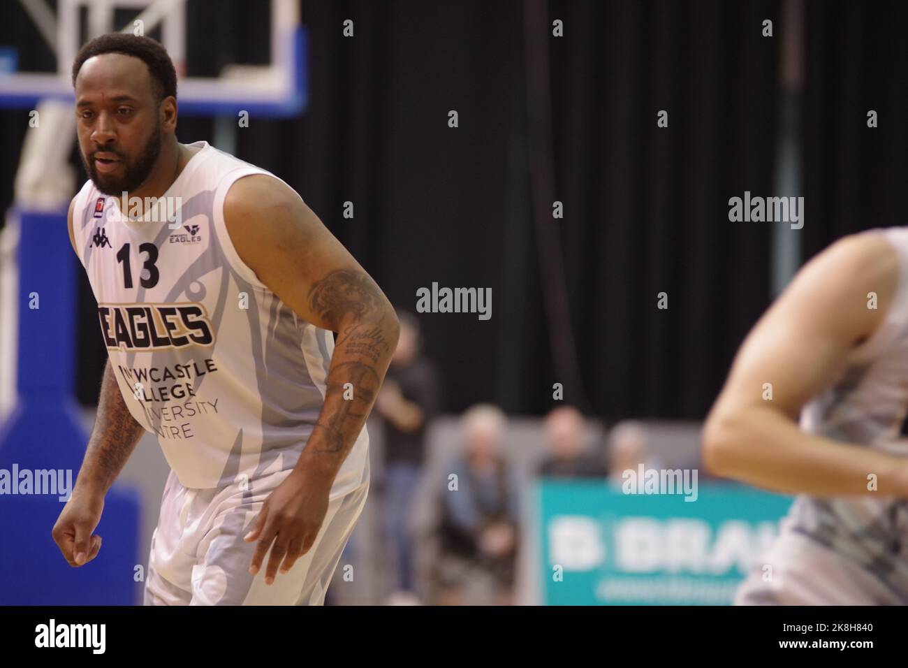 Sheffield, England, 23 October 2022. Darius Defoe playing for Newcastle Eagles against B. Braun Sheffield Sharks in a BBL match at Ponds Forge. Credit: Colin Edwards/Alamy Live News. Stock Photo