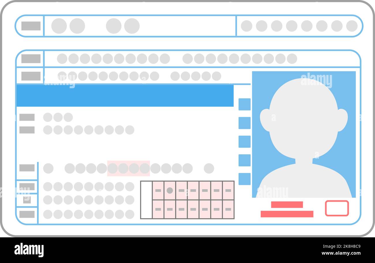 Illustration of a general driver on the surface of a driver's license ...