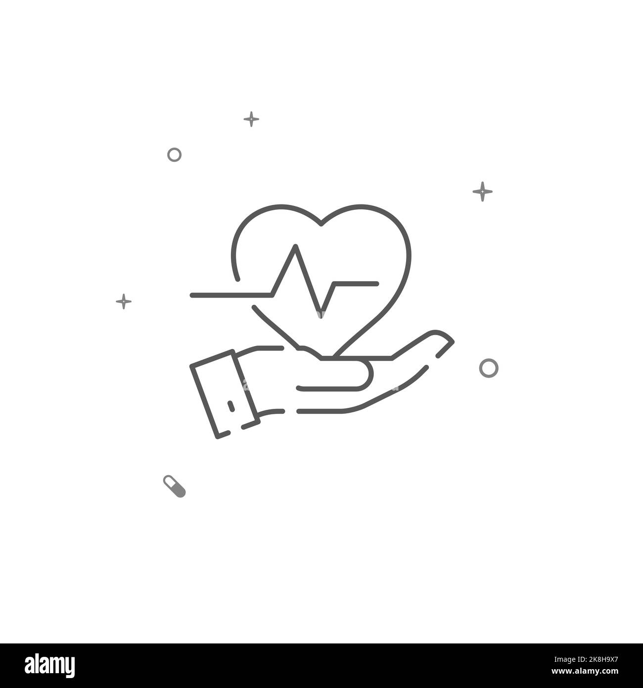 Cardio care simple line icon. Symbol, pictogram, sign isolated on white ...
