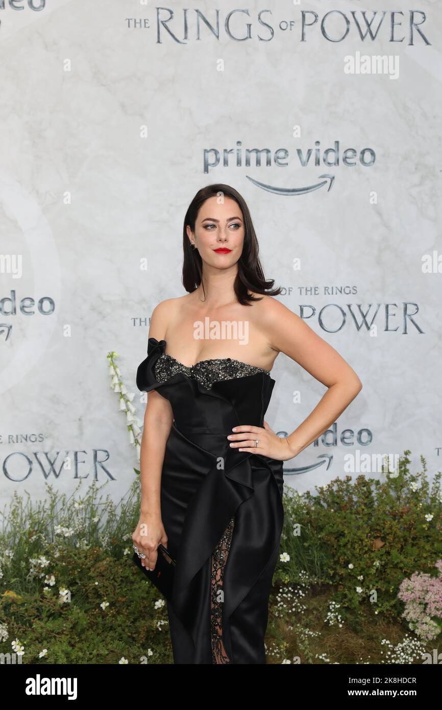 Kaya Scodelario attends the World premiere of 'The Lord Of The Rings: The Rings Of Power' in Leicester Square, London. Stock Photo
