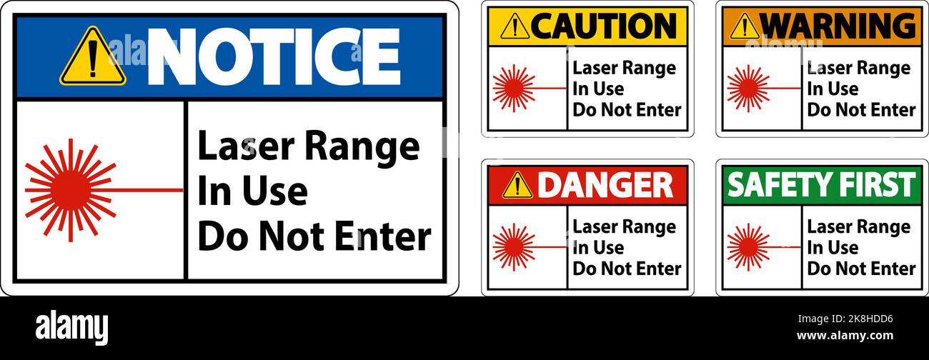 Laser Range In Use Do Not Enter Sign Stock Vector
