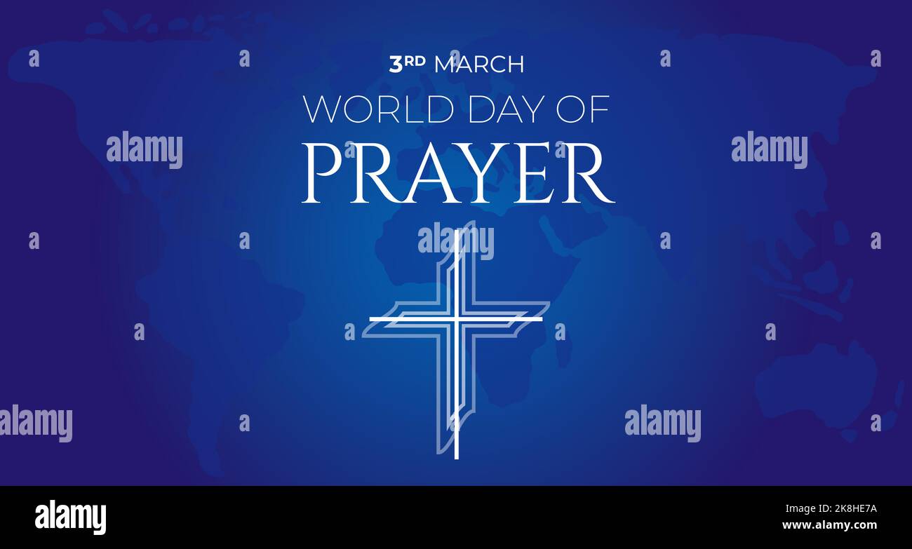World Day of Prayer Background Illustration Banner Stock Vector Image