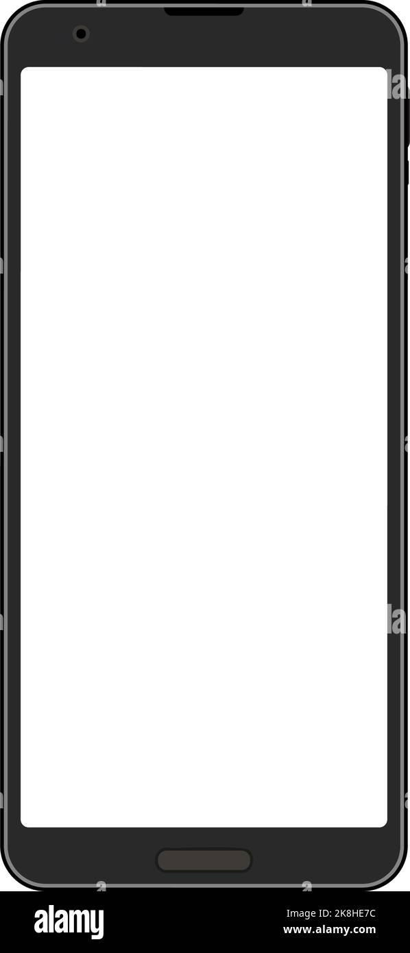 Illustration of a smartphone with a white screen Stock Vector