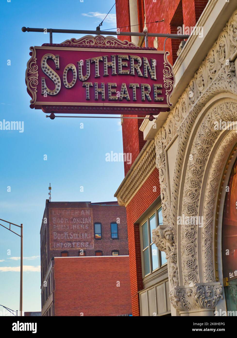 Sign for The Great Southern Hotel & Theatre in Columbus Ohio USA Stock Photo