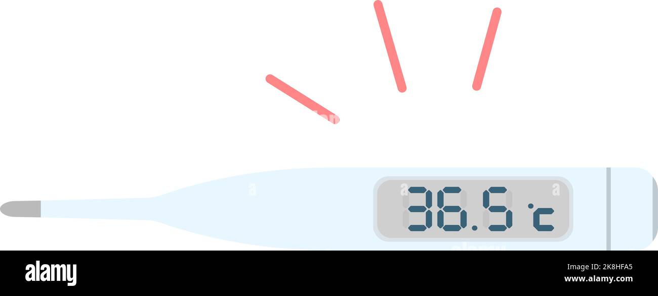 Illustration of a thermometer showing 36.5 degrees Stock Vector
