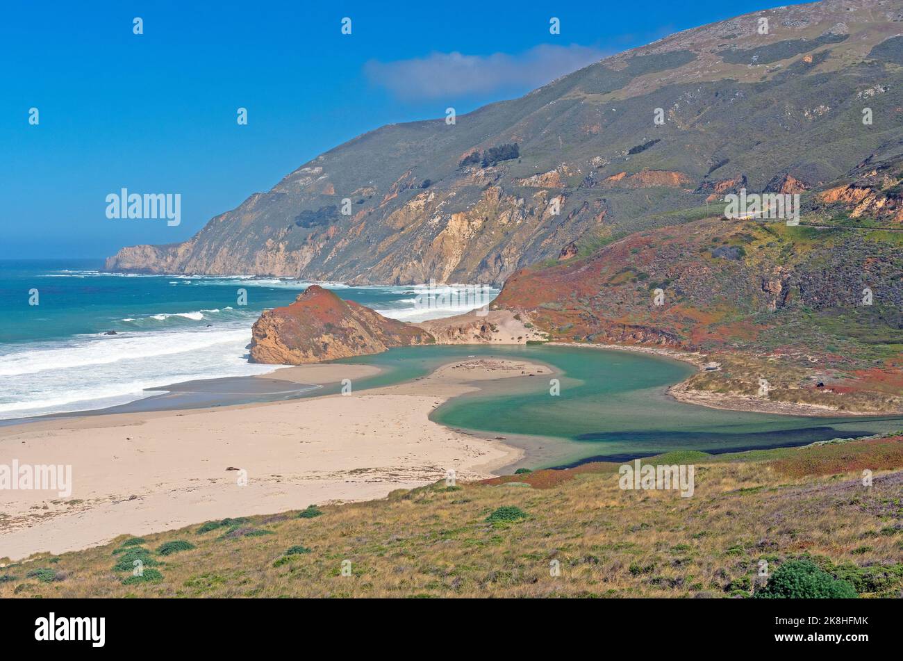 Colorful Coastline on the Big Sur Highway in California Stock Photo - Alamy