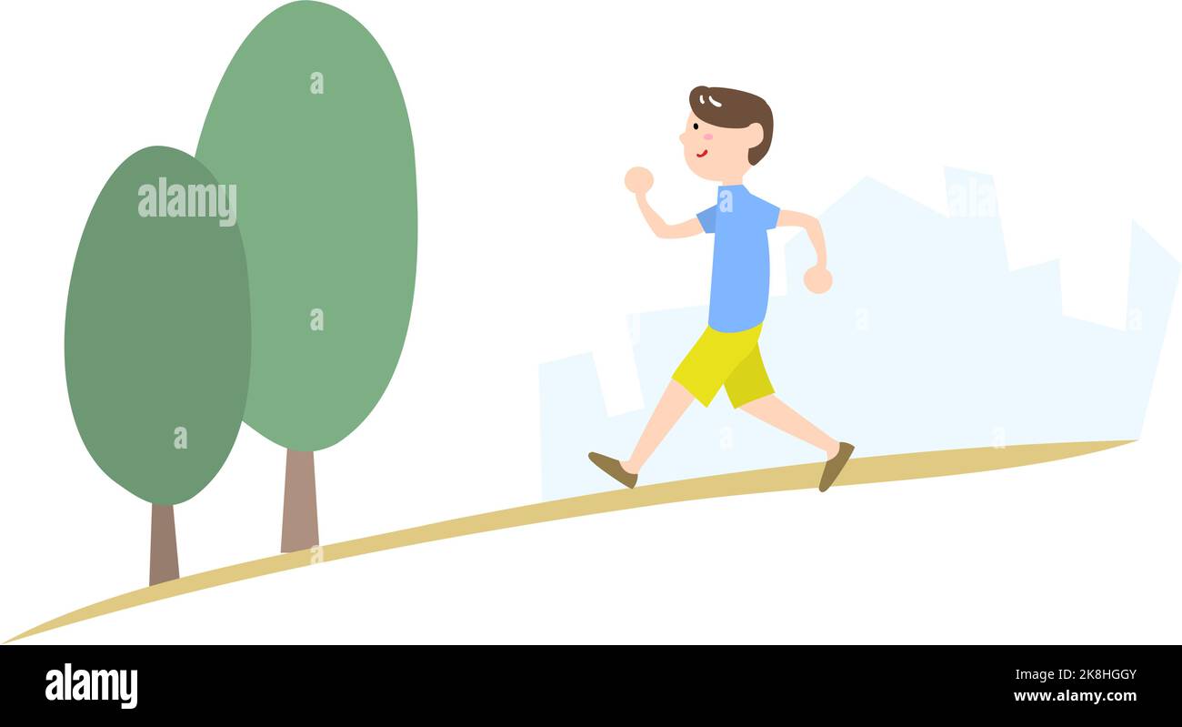 Illustration Of A Man Walking In A Deserted Place Stock Vector Image Art Alamy