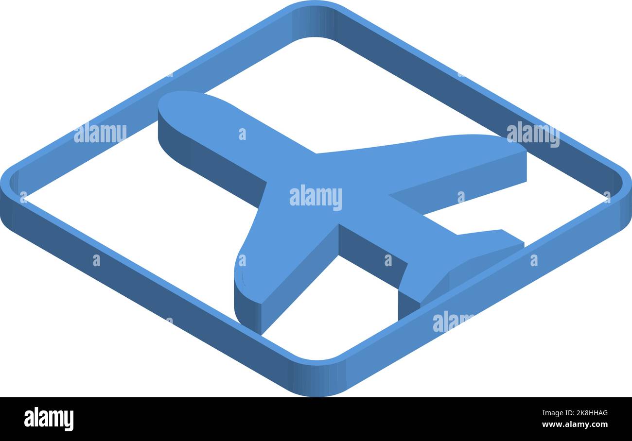 Airplane blue isometric icon illustration Stock Vector Image & Art - Alamy