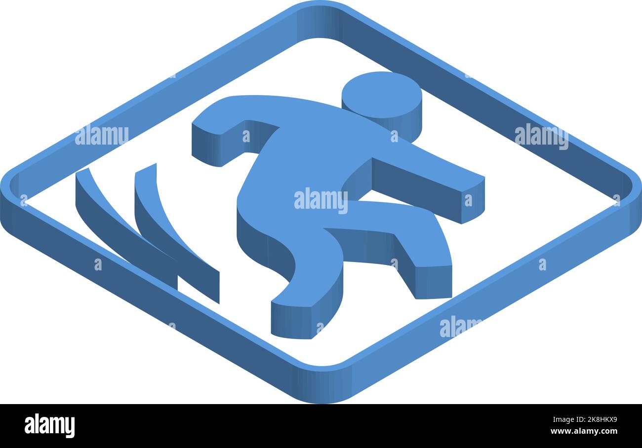 Blue isometric illustration of smooth surface attention stock vector