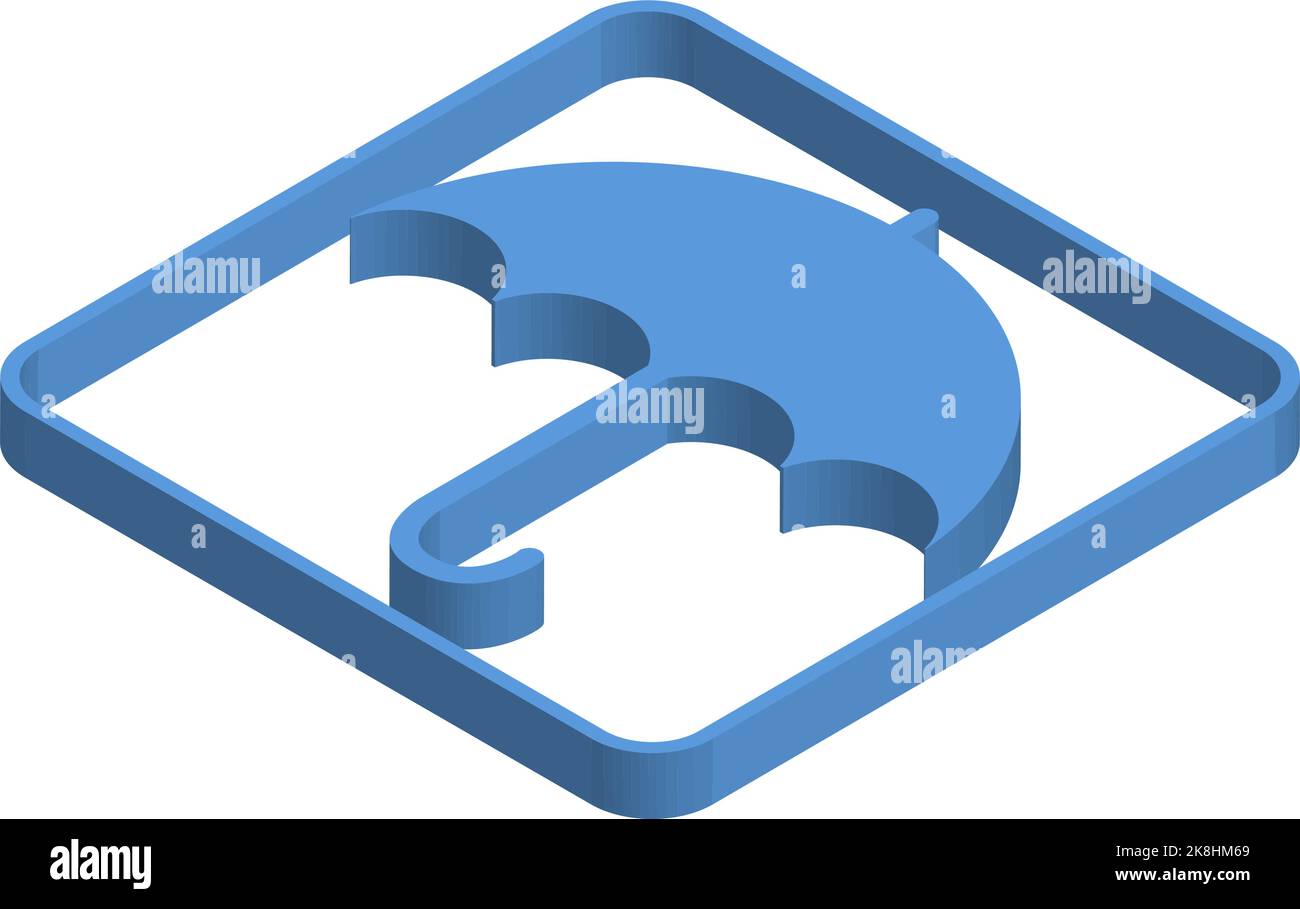 Blue isometric illustration of open umbrella Stock Vector Image & Art ...