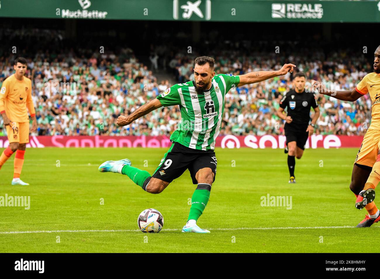SEVILLA, SPAIN - OCTOBER 23: Borja Iglesias of Real Betis Balompie during the match between Real Betis Balompie and Atletico de Madrid CF of La Liga Santander on August 27, 2022 at Mestalla in Valencia, Spain. (Photo by Samuel Carreño/PxImages) Stock Photo