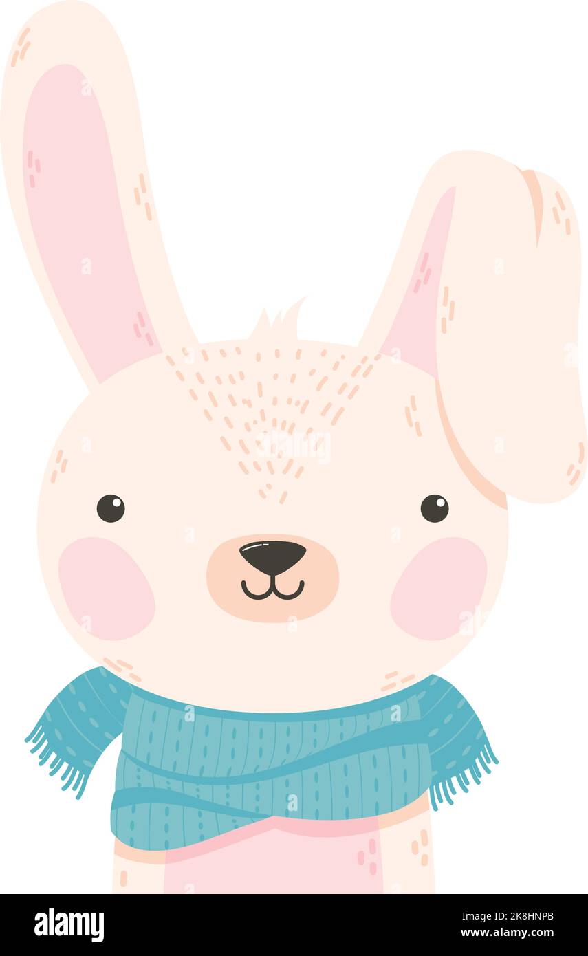 cute rabbit winter animal character Stock Vector Image & Art - Alamy