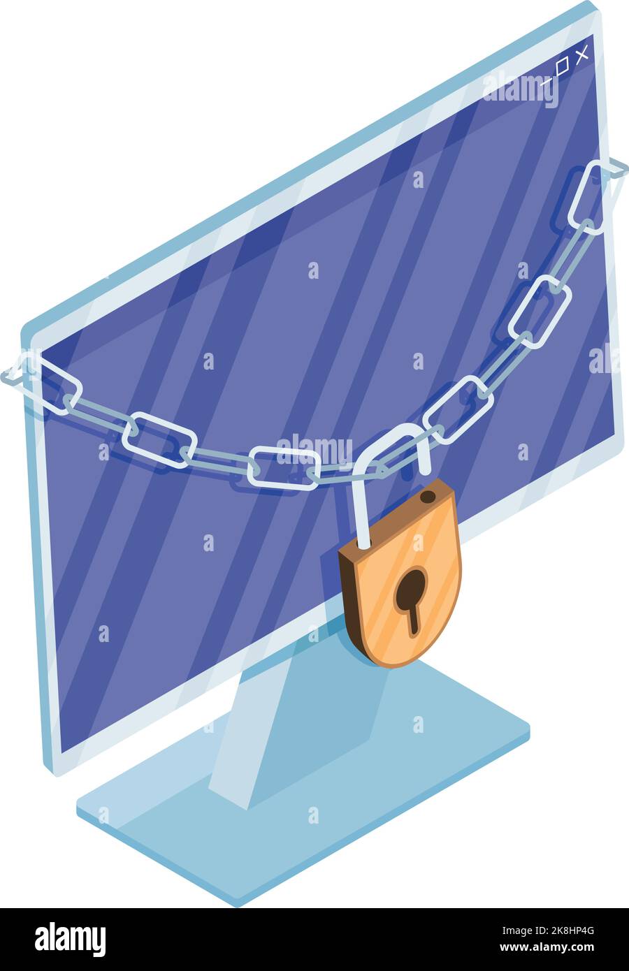 cyber security desktop with padlock Stock Vector Image & Art - Alamy