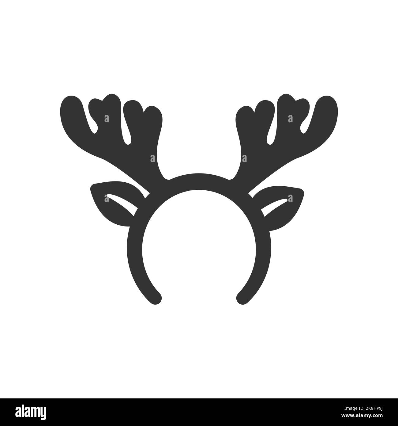 Reindeer horns vector mask icon. Christmas deer horns flat sign. Stock Vector