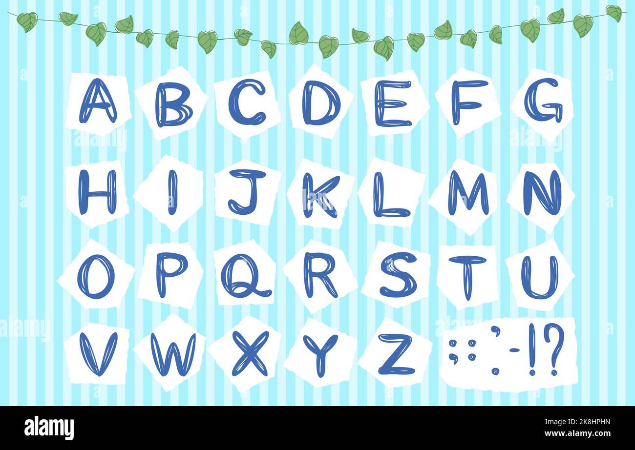 Set of handwritten alphabet letters, cutout style Stock Vector Image ...