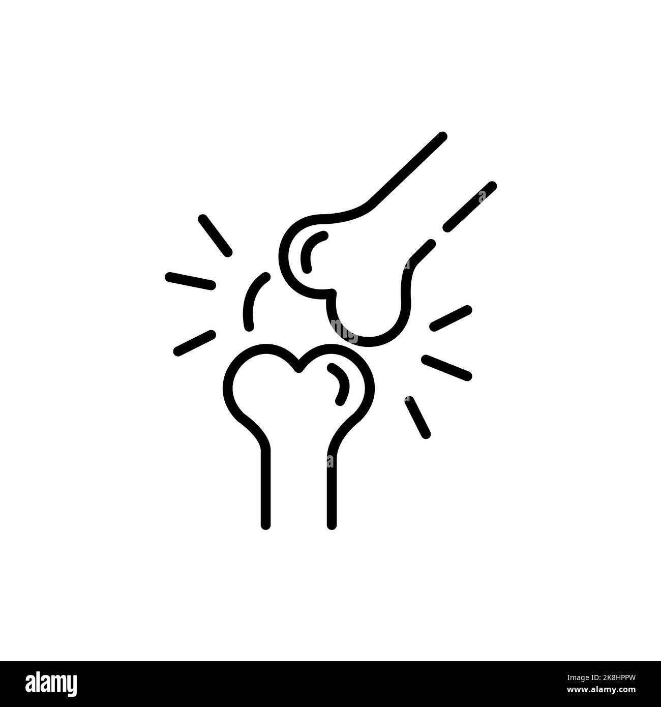 Arthritis Knee Joint Pain Pixel Perfect Editable Stroke Icon Stock arthritis-knee-joint-pain-pixel-perfect-editable-stroke-icon-stock