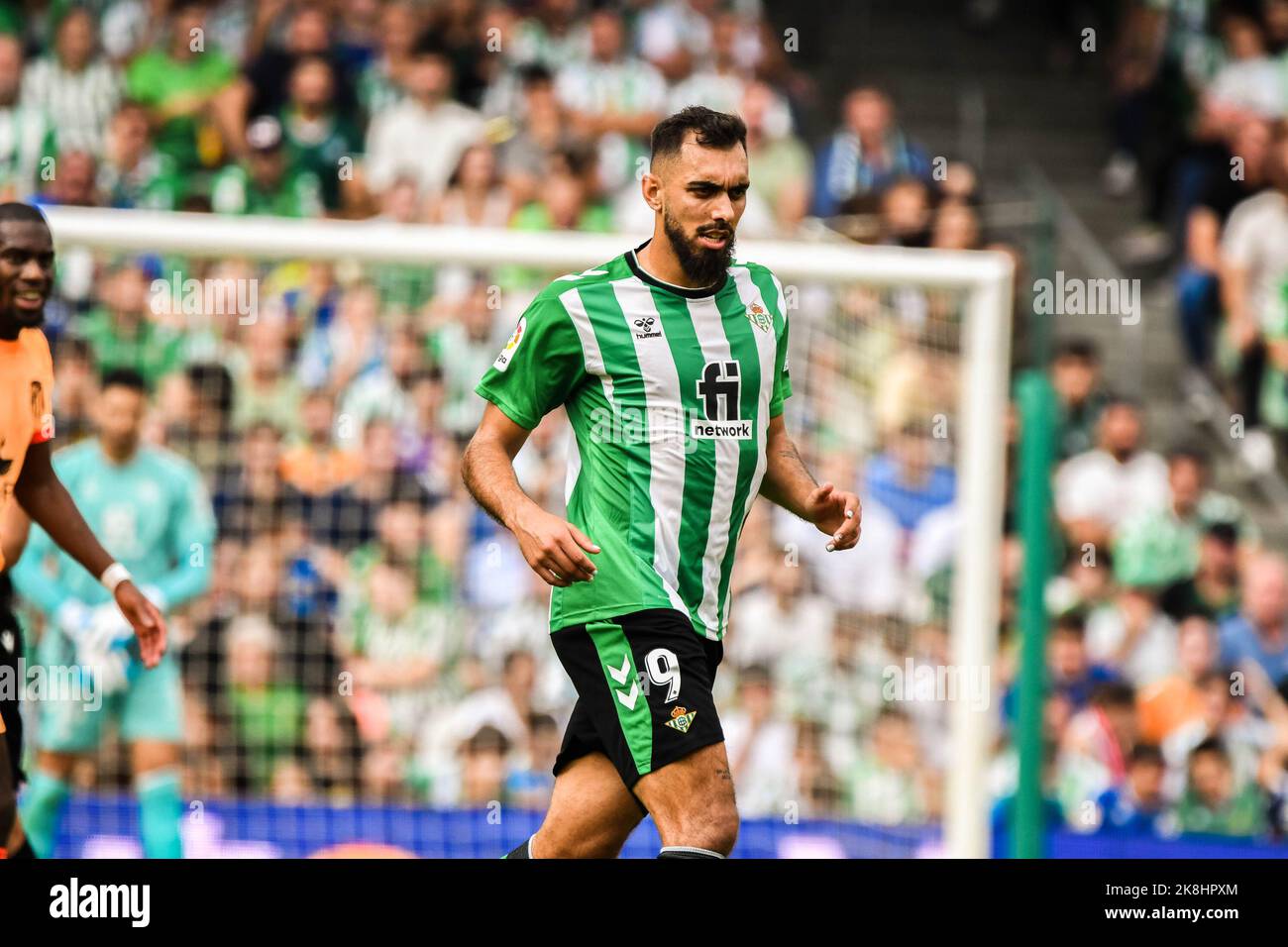 October 23, 2022: SEVILLA, SPAIN - OCTOBER 23: Borja Iglesias of Real Betis Balompie during the match between Real Betis Balompie and Atletico de Madrid CF of La Liga Santander on August 27, 2022 at Mestalla in Valencia, Spain. (Credit Image: © Samuel CarreÃ±O/PX Imagens via ZUMA Press Wire) Stock Photo