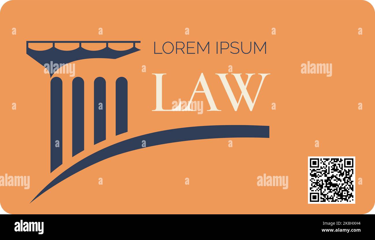 Law firm Lawyer business card with qr code vector Stock Vector Image