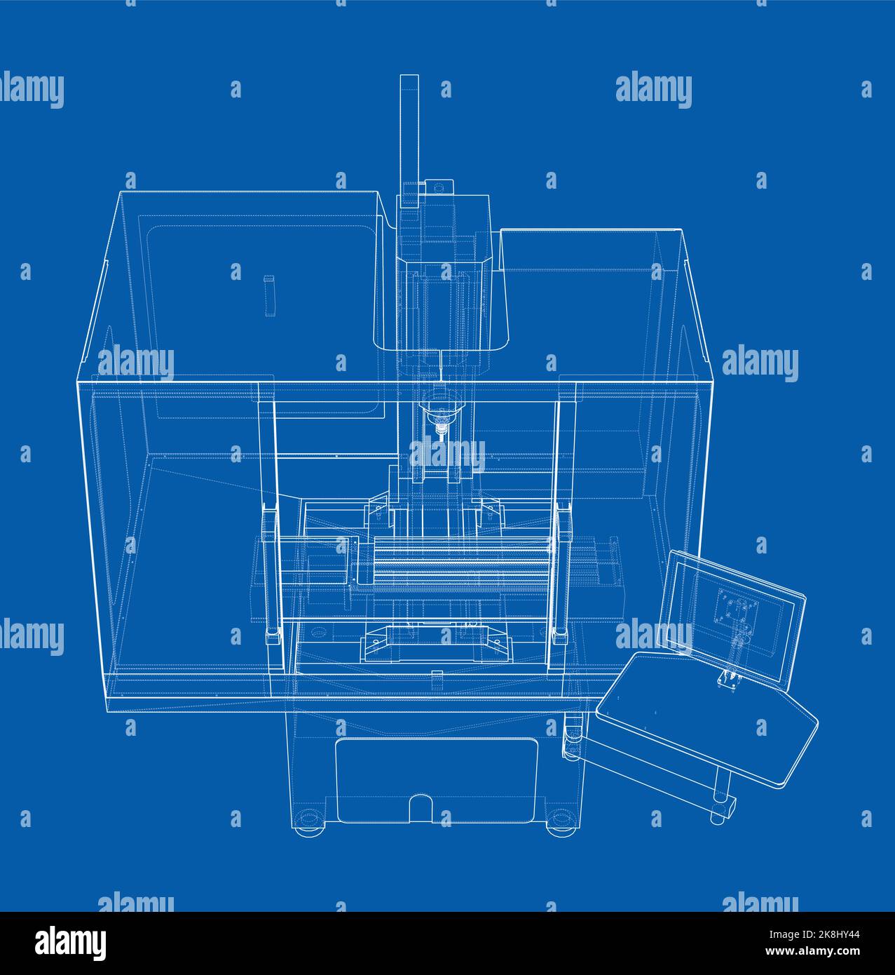 Metalworking CNC milling machine. Vector Stock Vector Image & Art - Alamy
