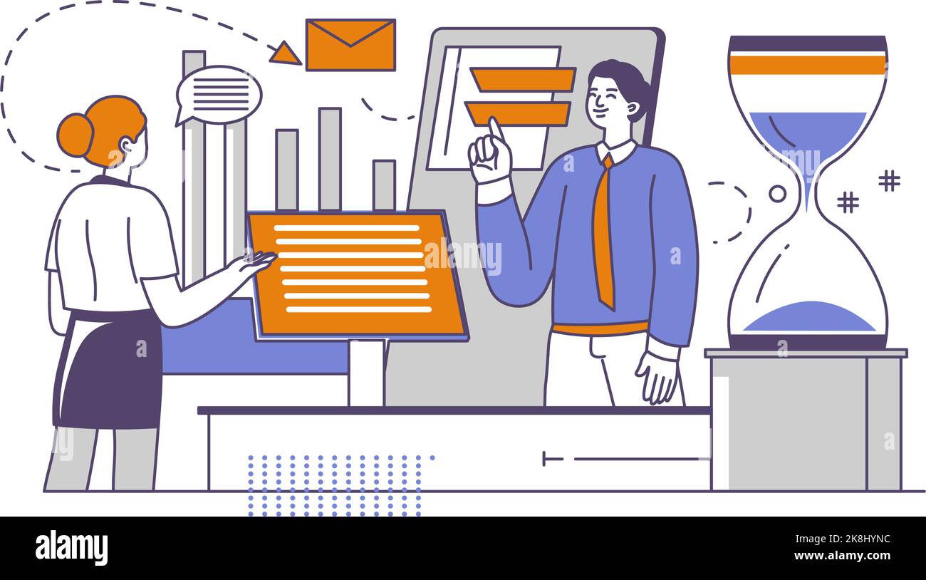 Workflow business development, deadlines at work Stock Vector