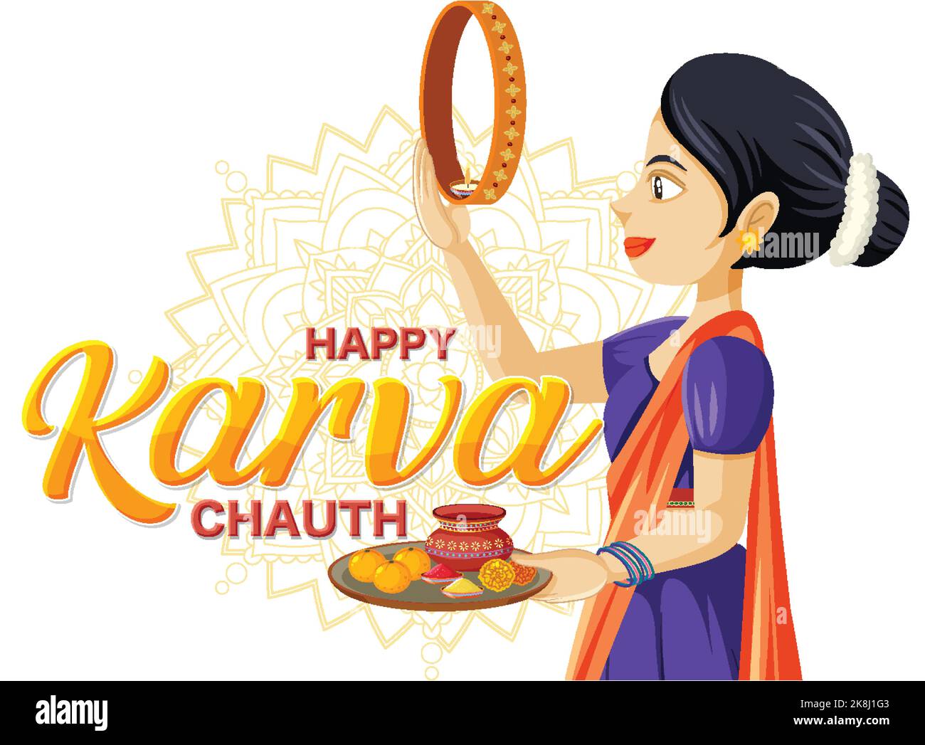 Happy Karva Chauth Day Banner Design illustration Stock Vector Image ...