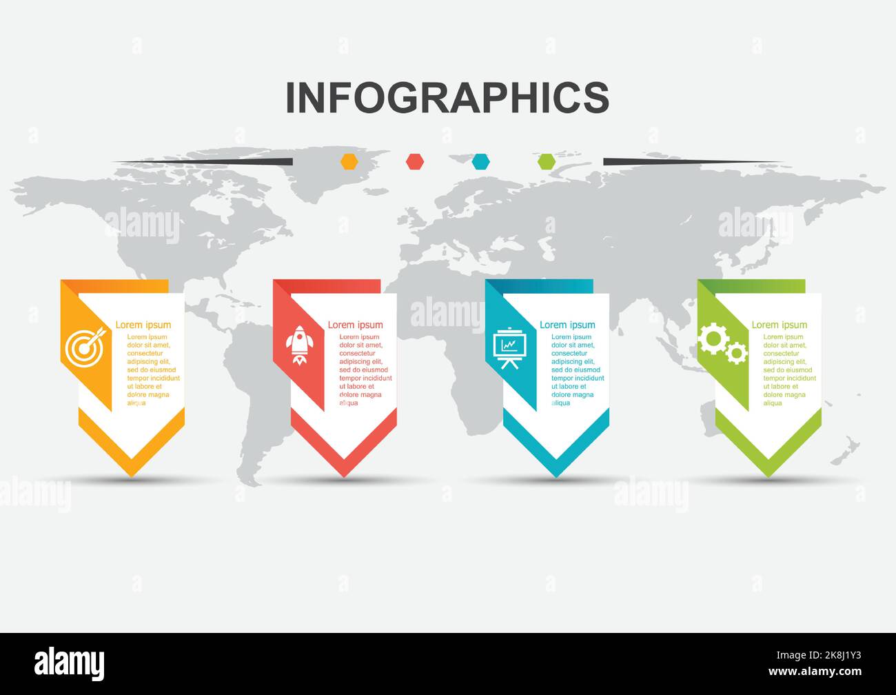 Infographic design template with 4 steps banner, stock vector Stock ...