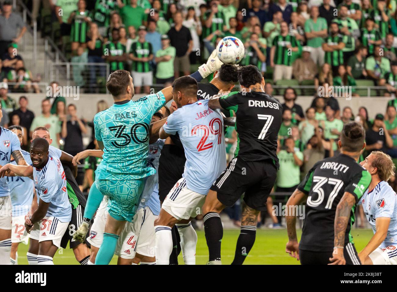 AUSTIN, TX OCTOBER 23 FC Dallas goalkeeper Maarten Paes (30) punches