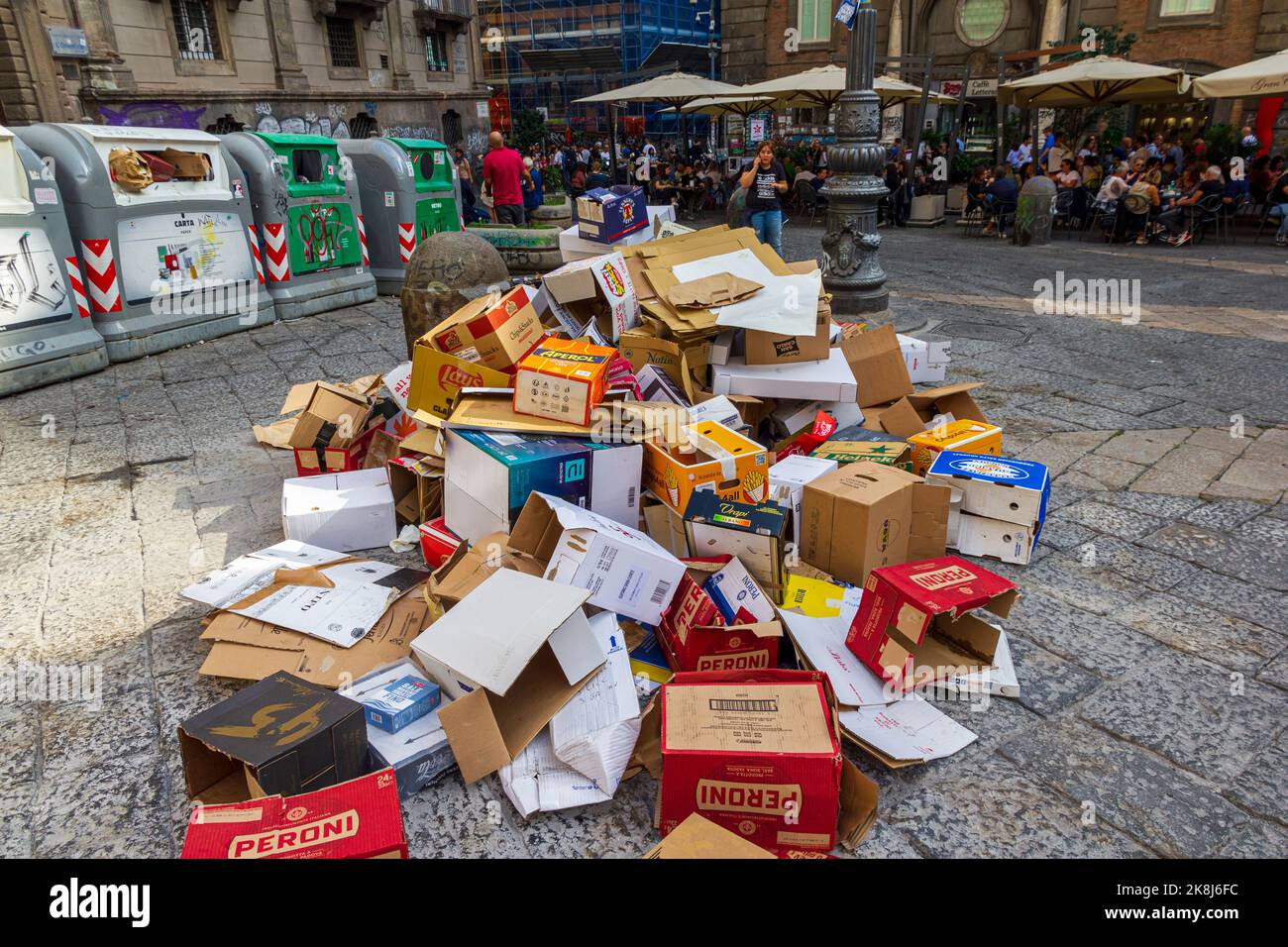 weekend rubbish central Naples Stock Photo