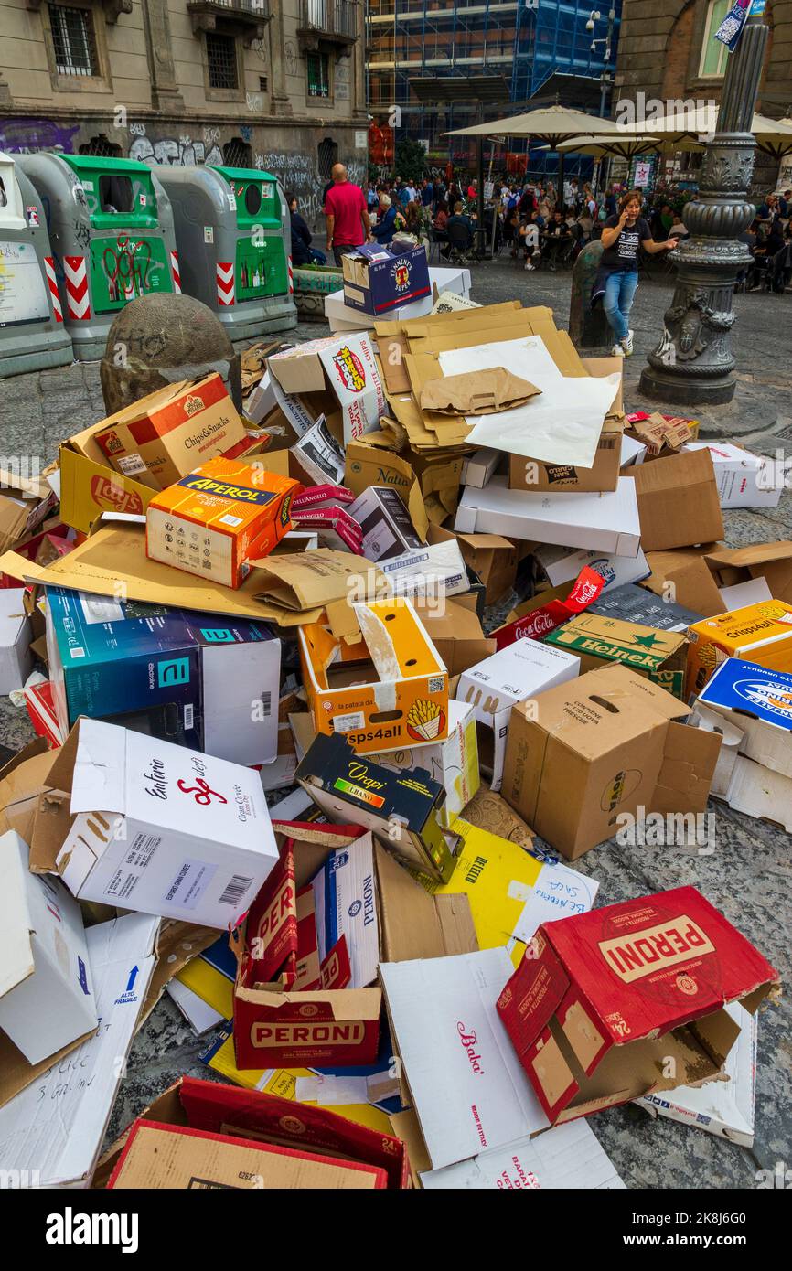 weekend rubbish central Naples Stock Photo