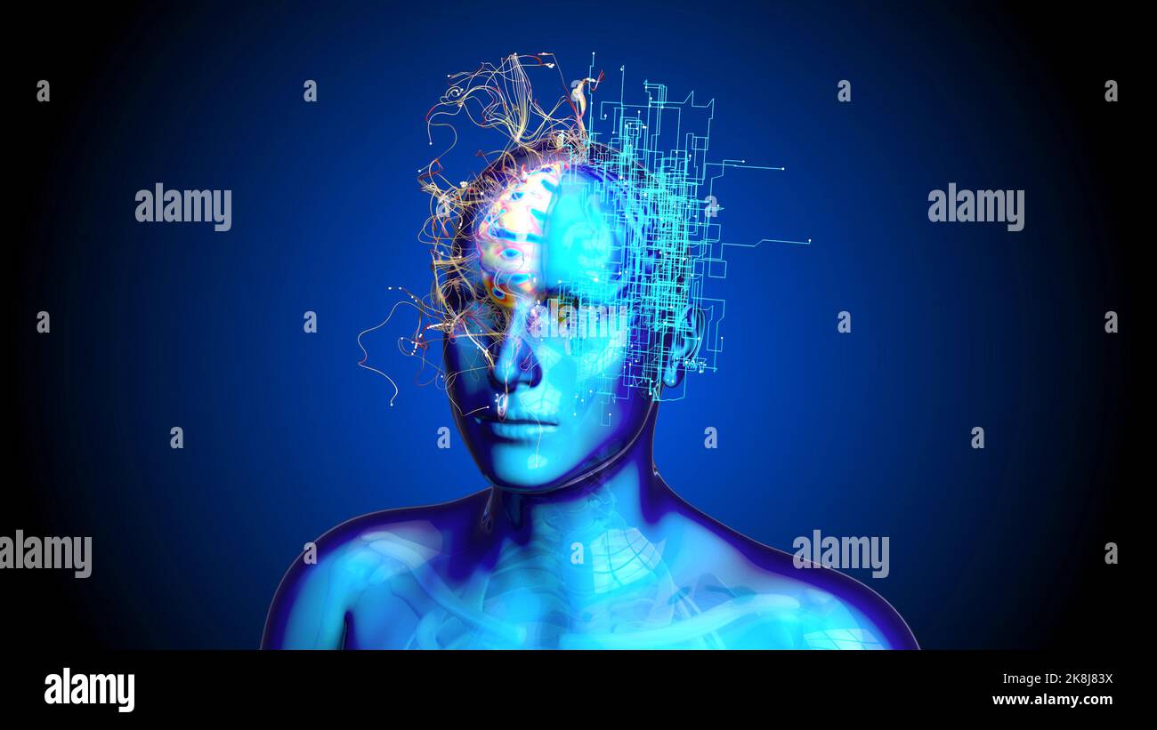 3D abstract art of a brain motion design Stock Photo - Alamy