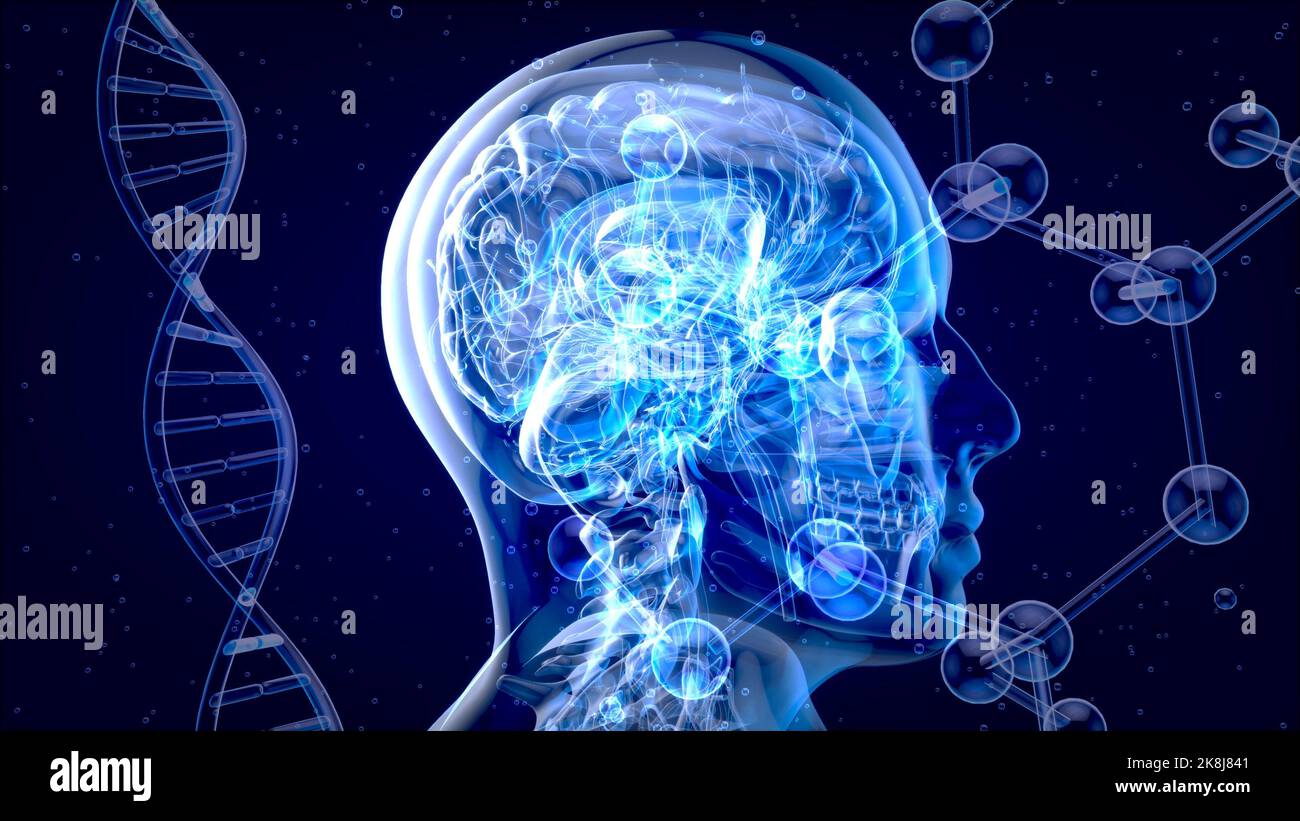 3D abstract art of a brain motion design Stock Photo - Alamy