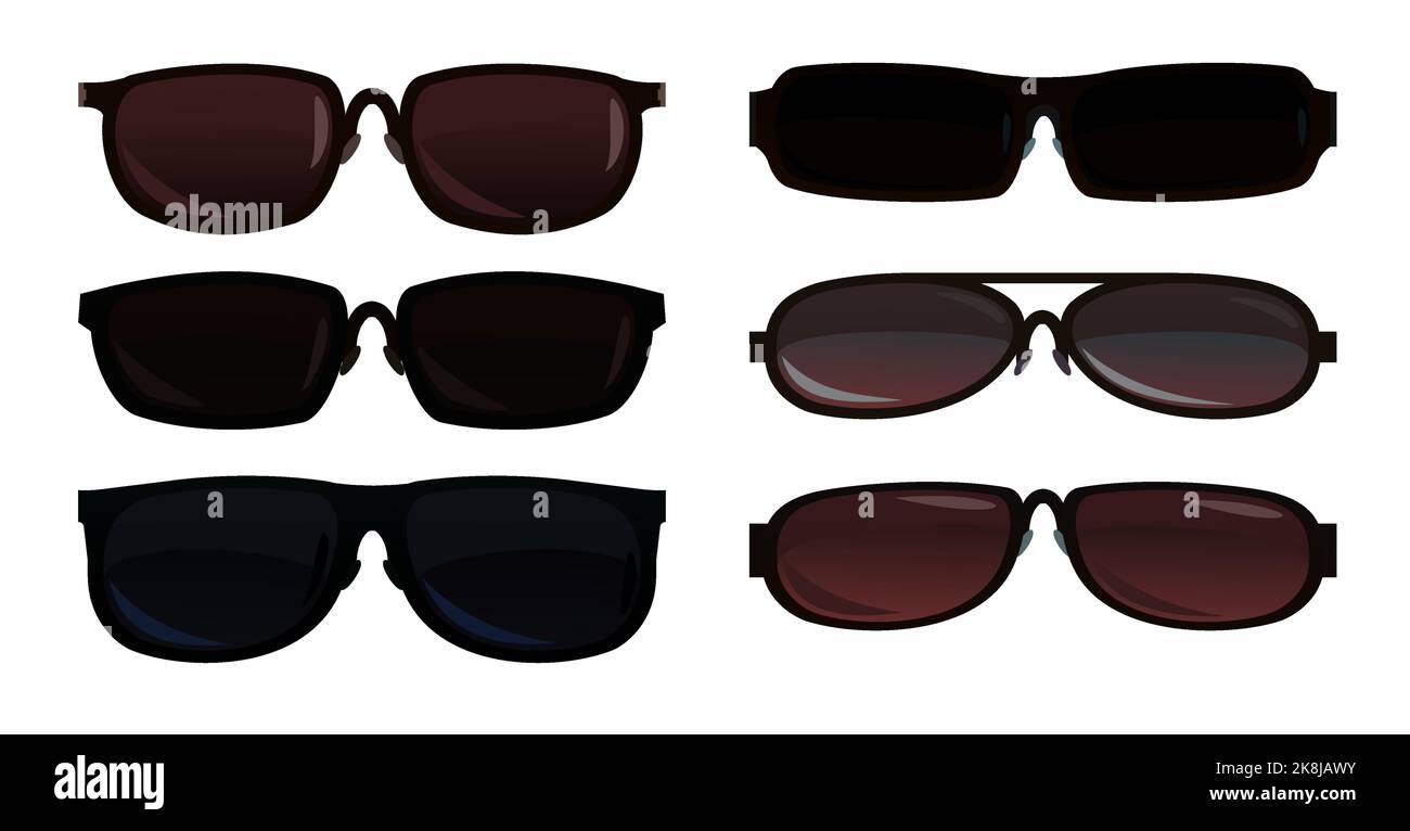Set Sunglasses for protection from the sun. Summer glasses. Tinted