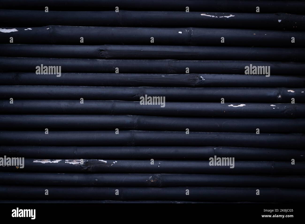 black wood bamboo horizontal for background texture. Stock Photo