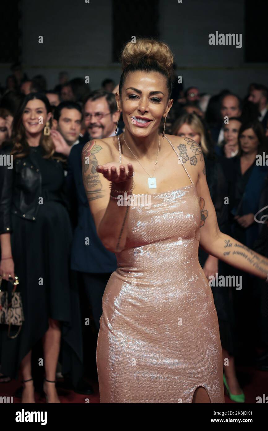 Rome, Italy. 23rd Oct, 2022. ROME, ITALY - OCTOBER 23: Nora Amile attends the red carpet for 'Lamborghini - The Man Behind the Legend' at Alice Nella Città during the 17th Rome Film Festival. (Photo by Gennaro Leonardi/Pacific Press) Credit: Pacific Press Media Production Corp./Alamy Live News Stock Photo